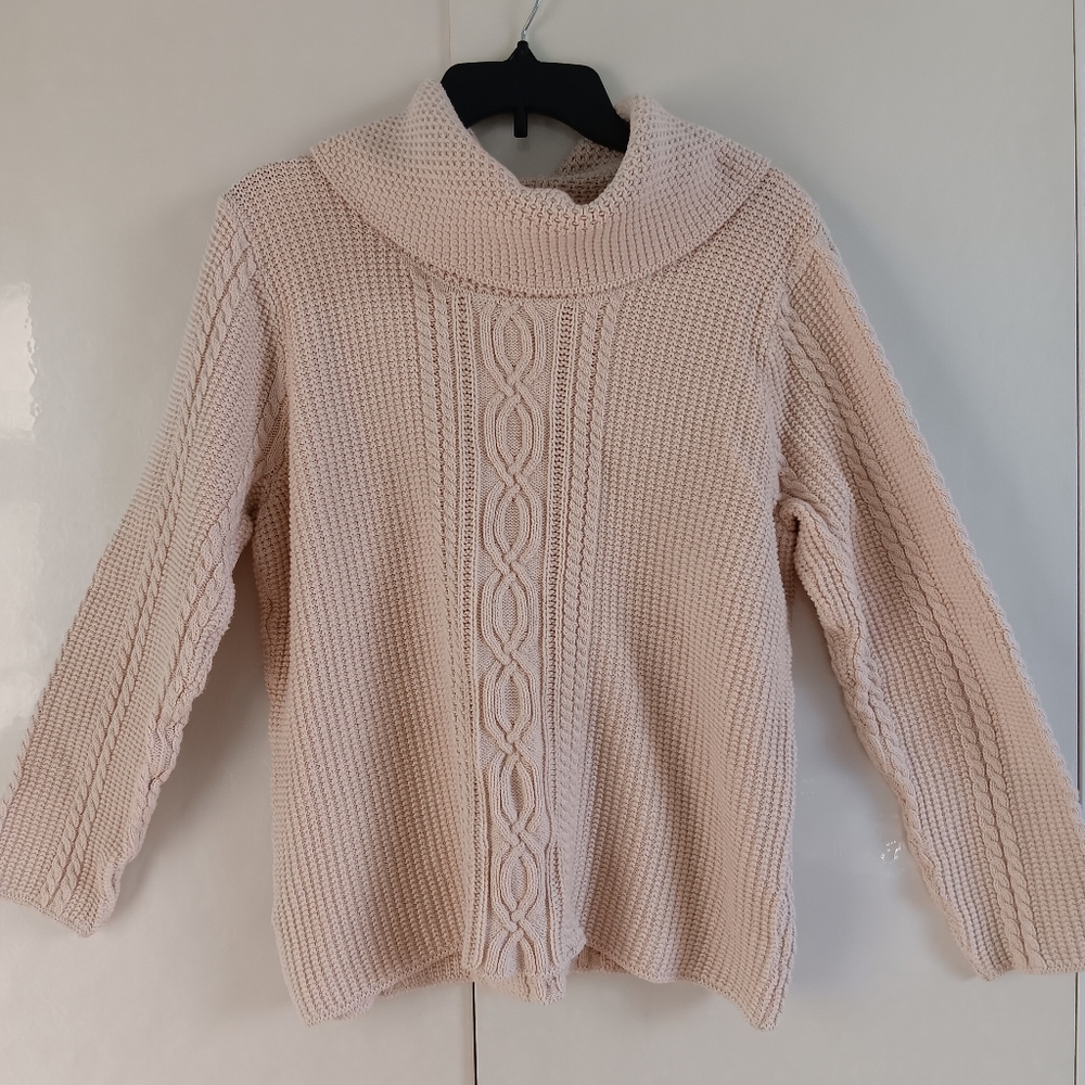 Jeanne Pierre Cowl Neck Soft Knit Cotton Sweater